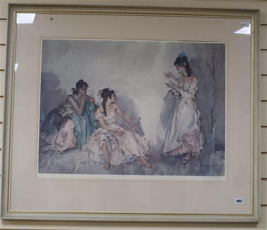 After Sir William Russell Flint, a signed print, The Pendant, 51 x 70cm